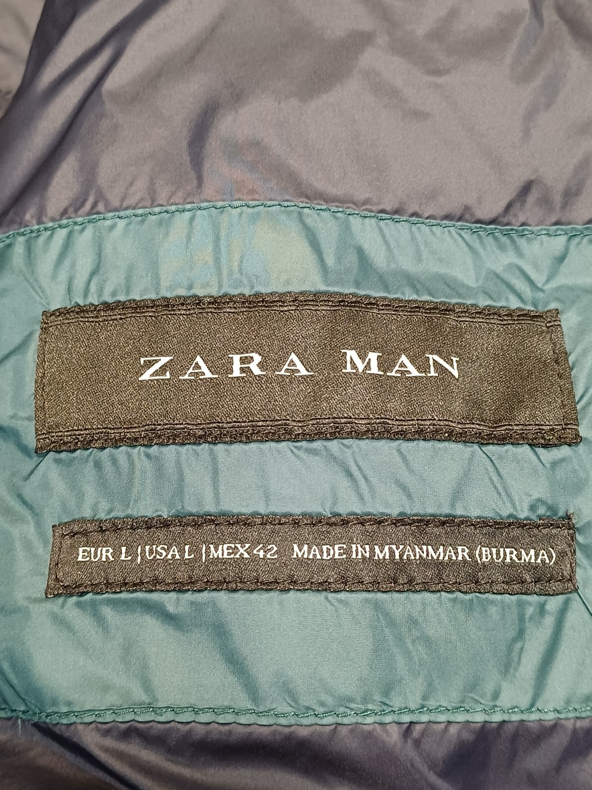 Zara Down Puffer Jacket Men Medium Evergreen Ligh… - image 3