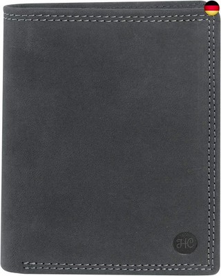 Harrys-Collection HC Herren hochwertige Geldbörse Hochformat Antikes Leder RFID 