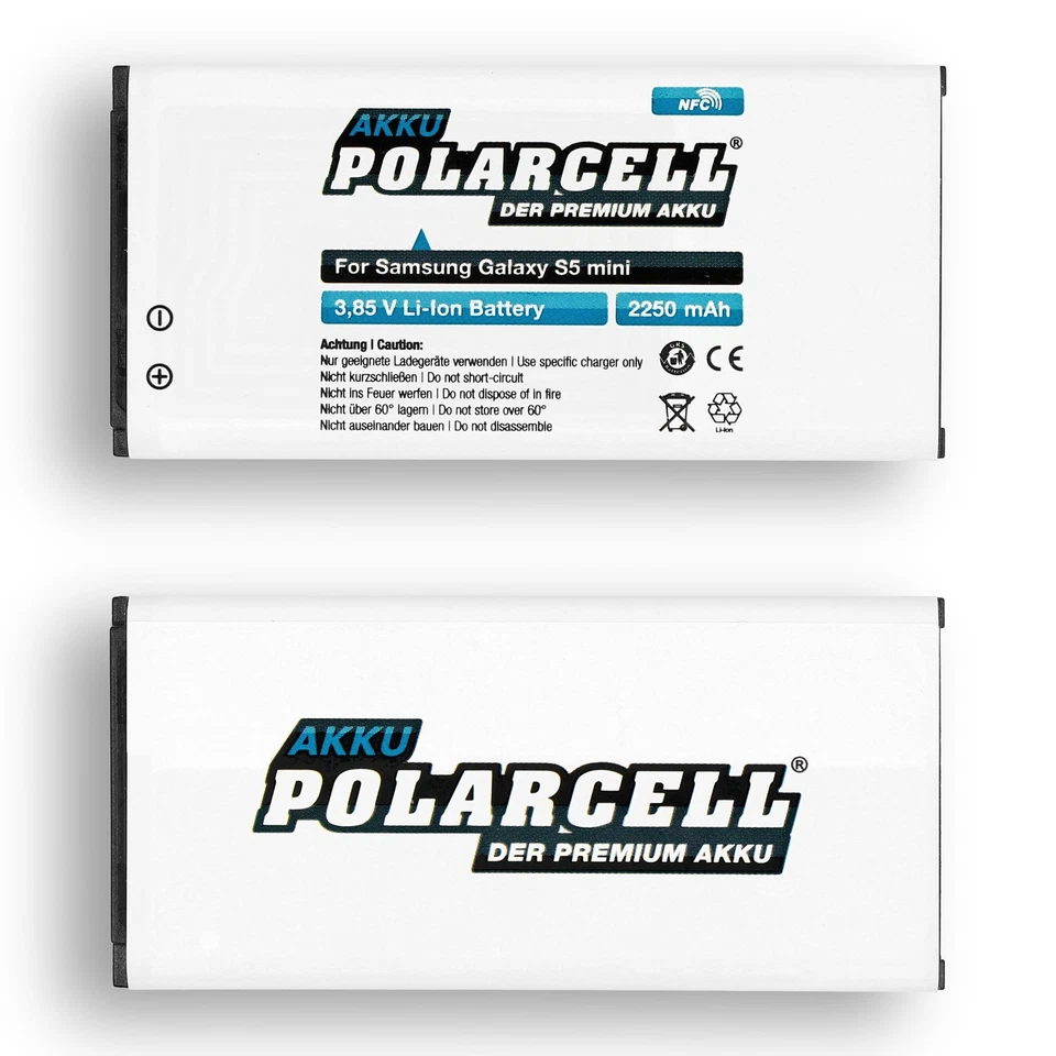 PolarCell NFC Akku für Samsung Galaxy S5 mini SM-G800F DuoS SM-G800H EB-BG800BBE - Bild 4 von 4