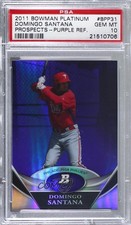 2011 Bowman Platinum Retail Purple Refractor Domingo Santana PSA 10 GEM MT 0l2