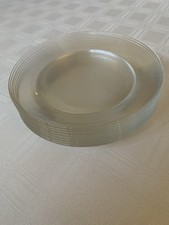 Set/8 Arcoroc Clear Glass 8 Appetizer/Salad Plates - No Trim - All Occasion