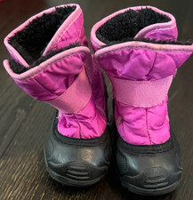 Kamik Girls toddler pink black snow boots size 7 excellent condition