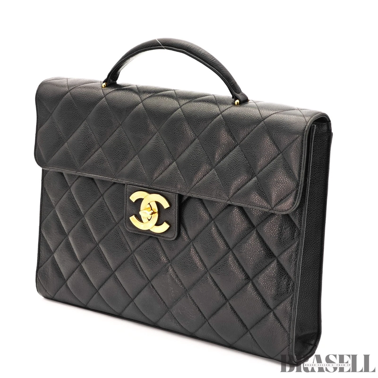 Chanel — CHANEL A02794 Leather Briefcase Black Top Handle Business Bag Men’s