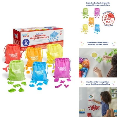 hand2mind Rainbow Lowercase Magnetic Letters, 6 Count