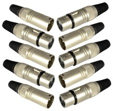 Image of Pk 10 XLR Connector – 3 Pin Plugs - 5 x Female, 5 x Male