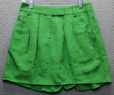 Diane Von Furstenberg Skirts Womens 0 Green Lined Pleated Waist Slash Pocket