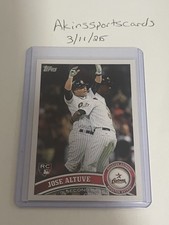 2011 Topps Jose Altuve US132 Rookie Card RC Astros. rookie card picture