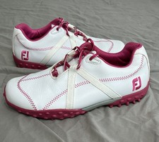 Footjoy M Project BOA Leather Spikeless Golf Shoes Women's Size 6.5 M White Pink