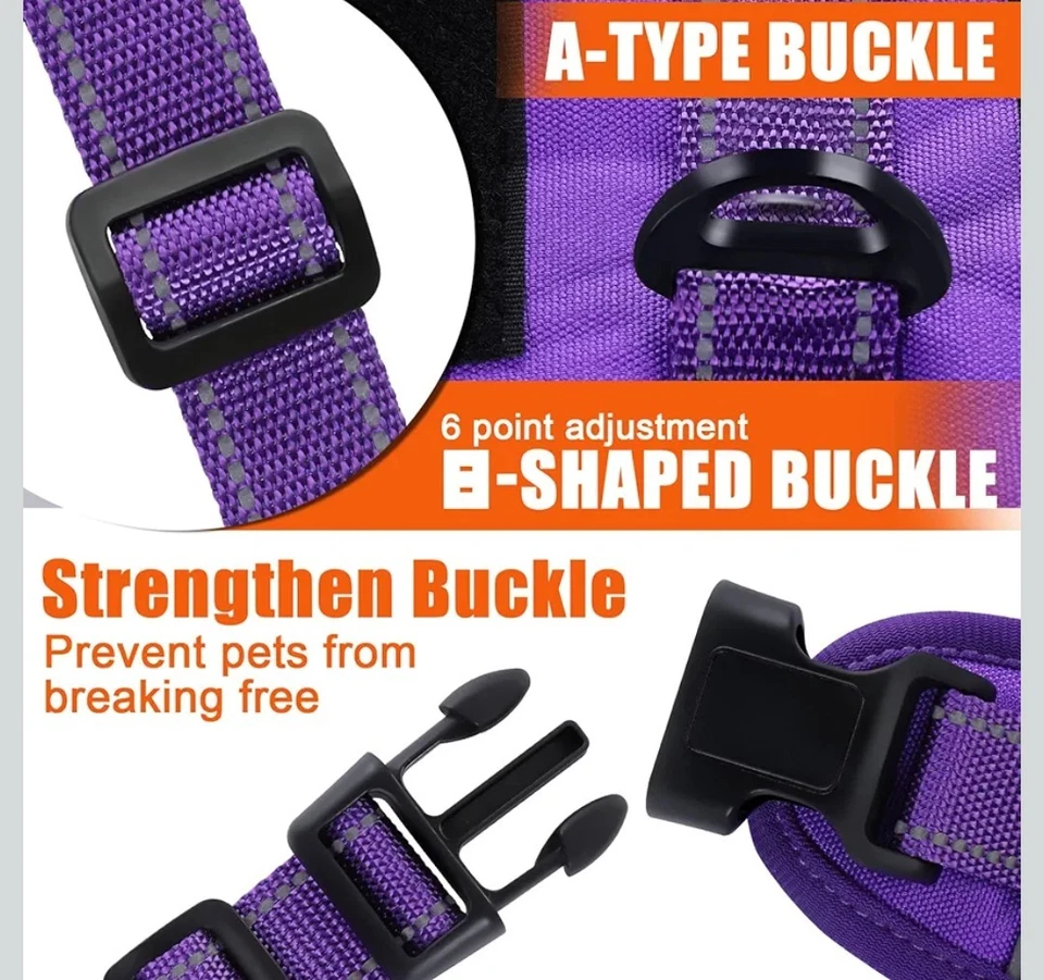 Escape Proof Dog Harness for Small Medium Dogs Six Point Adjustable (S/M) Purple - Image 4 of 4