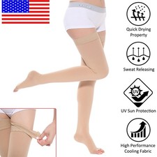 Thigh High Compression Calf Sleeve Stockings Leg Support Pain Relief Men Women