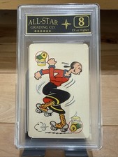1978 Graded Ed-U-Cards Popeye the Sailor Man Card Game Olive Oyl (Spinach) ASG 8