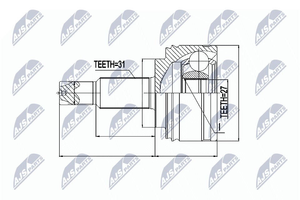 Fits NTY NPZ-RE-041 external joint