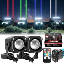 2PCS Whipless LED Laser Whip Lights for Polaris RZR Can am x3, RGBW Whip Light