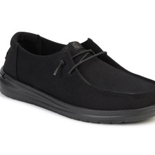 Hey Dude Women  s Wendy Triple Black Slip On Shoes Sz 8