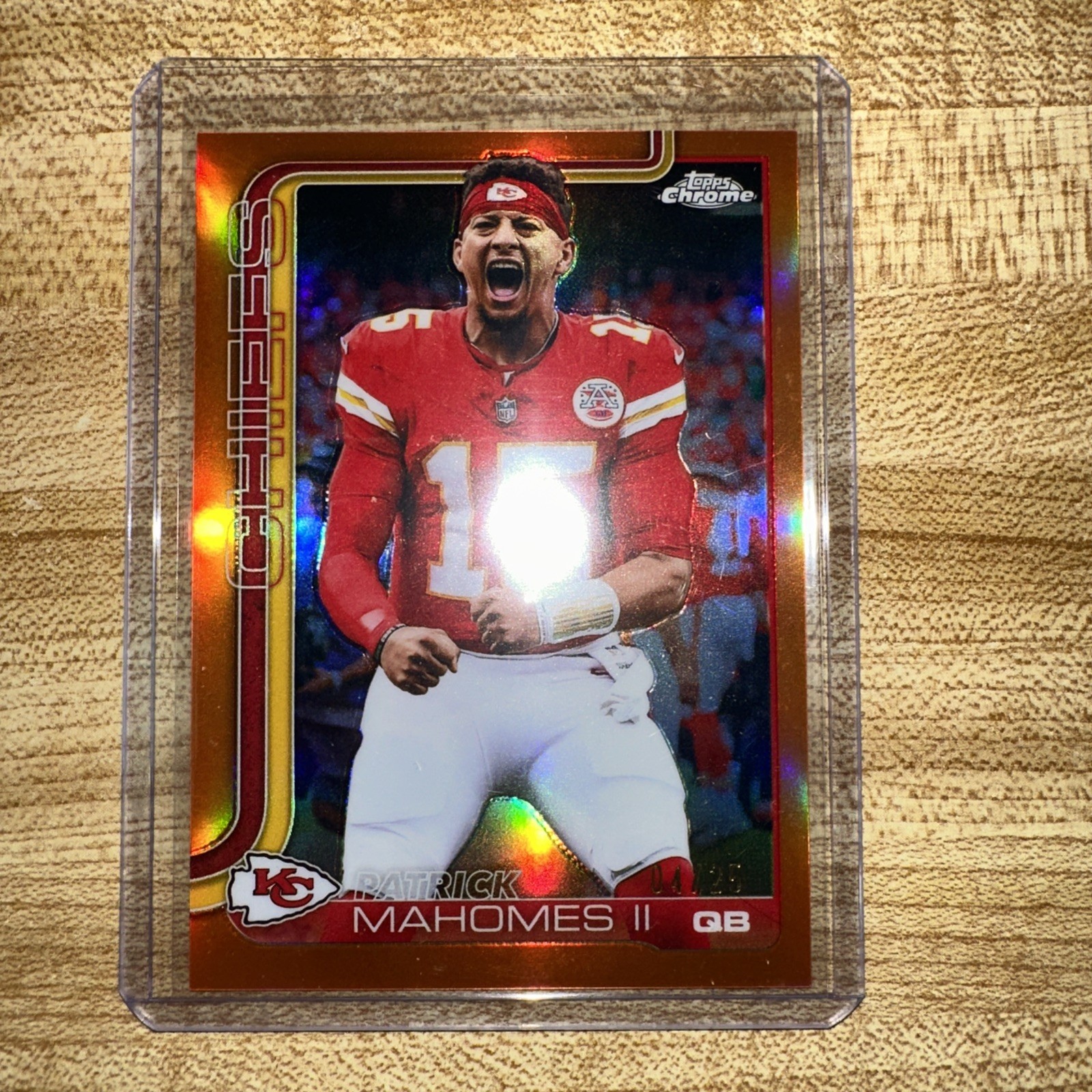 Patrick Mahomes 2025 Topps Chrome Orange /25 Variation Rare refractor  CaseHit