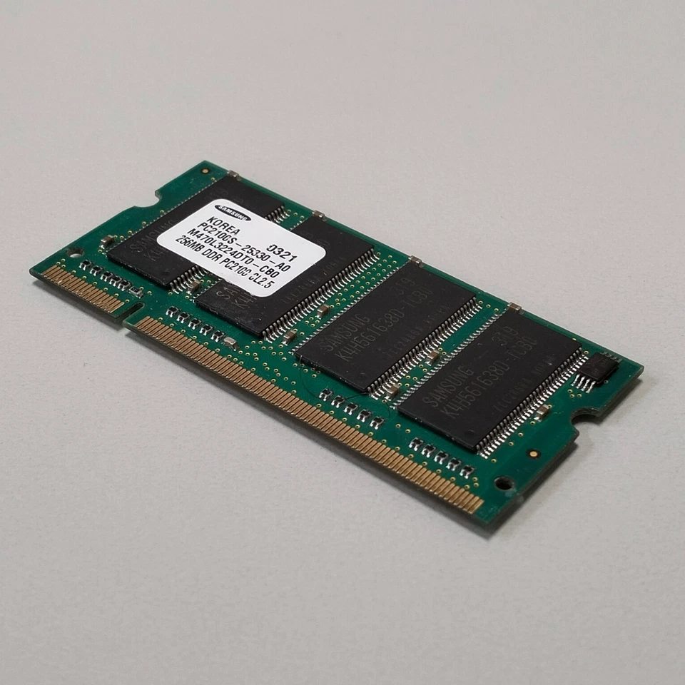 Samsung 256MB DDR1 RAM PC-2100 266MHz CL2.5 2.5V non-ECC SoDIMM M470L3224DT0-CB0 - Image 3 of 4