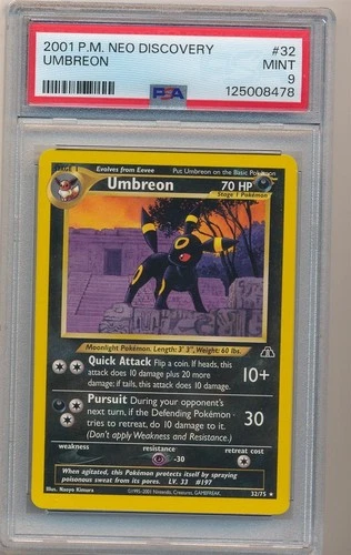 2001 POKEMON NEO DISCOVERY UMBREON #32 PSA 9 MINT