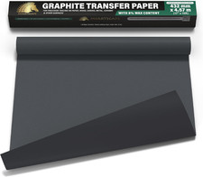 Graphite Transfer Paper Roll - Black Waxed Carbon Paper 17" X 15Ft Transfer Pape