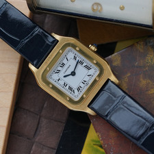 Cartier 1980-90s Santos Dumont Extra Plate Yellow Gold 96053 Manual Wind 3