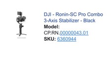 DJI Ronin-SC Pro Combo Handheld 3-axis Stabilizer - NEW - open box - never used