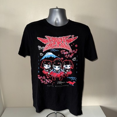 Babymetal Pixel Tokyo Metal Kawaii Grafik T-Shirt Schwarz L Anime Band Tee