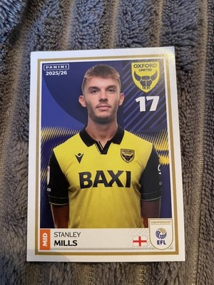 NEW 2025/26 #270 STANLEY MILLS OXFORD UNITED UTD EFL PANINI STICKER COLLECTION