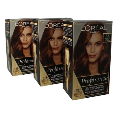 3 x L'Oréal Preference 5.3 Virginia Helles Goldbraun