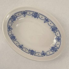 De colección Syracuse China Azul Adam Pequeño Tazón Ovalado Jabón Baratija Plato Prospector Tren