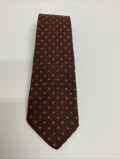 Vintage Brooks Brothers Wool Tie Made In England 53  Block Printed Foulard