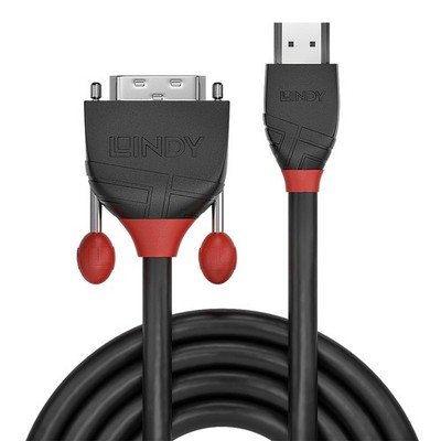 Lindy 3 m HDMI-zu-DVI-Kabel schwarze Leitung. Kabellänge: 3 m Stecker 1: HDMI-Typ