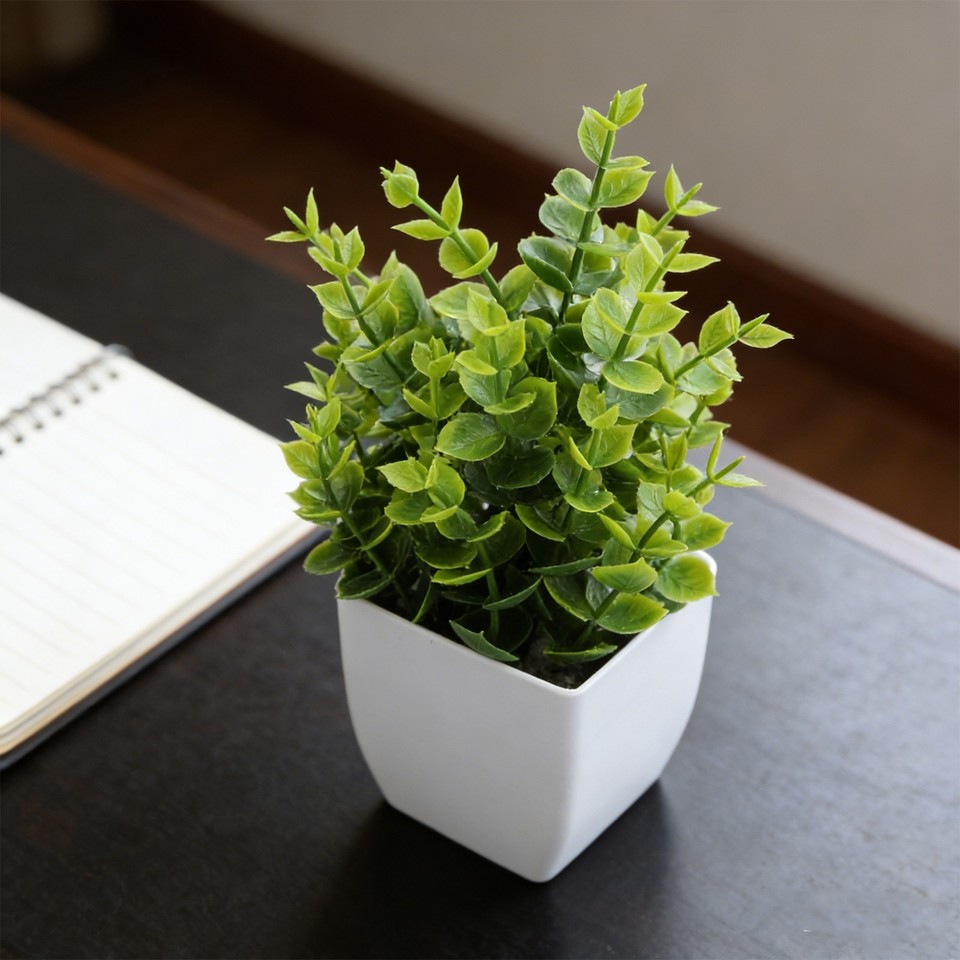 Realistic Lavender Eucalyptus Green Plant in Pot Perfect for Home Decor ...