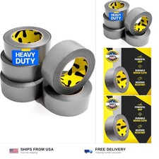 5 Pack Duct Tape Heavy Duty Waterproof - 2 In x 90 Ft - All-Weather, Silver, ...