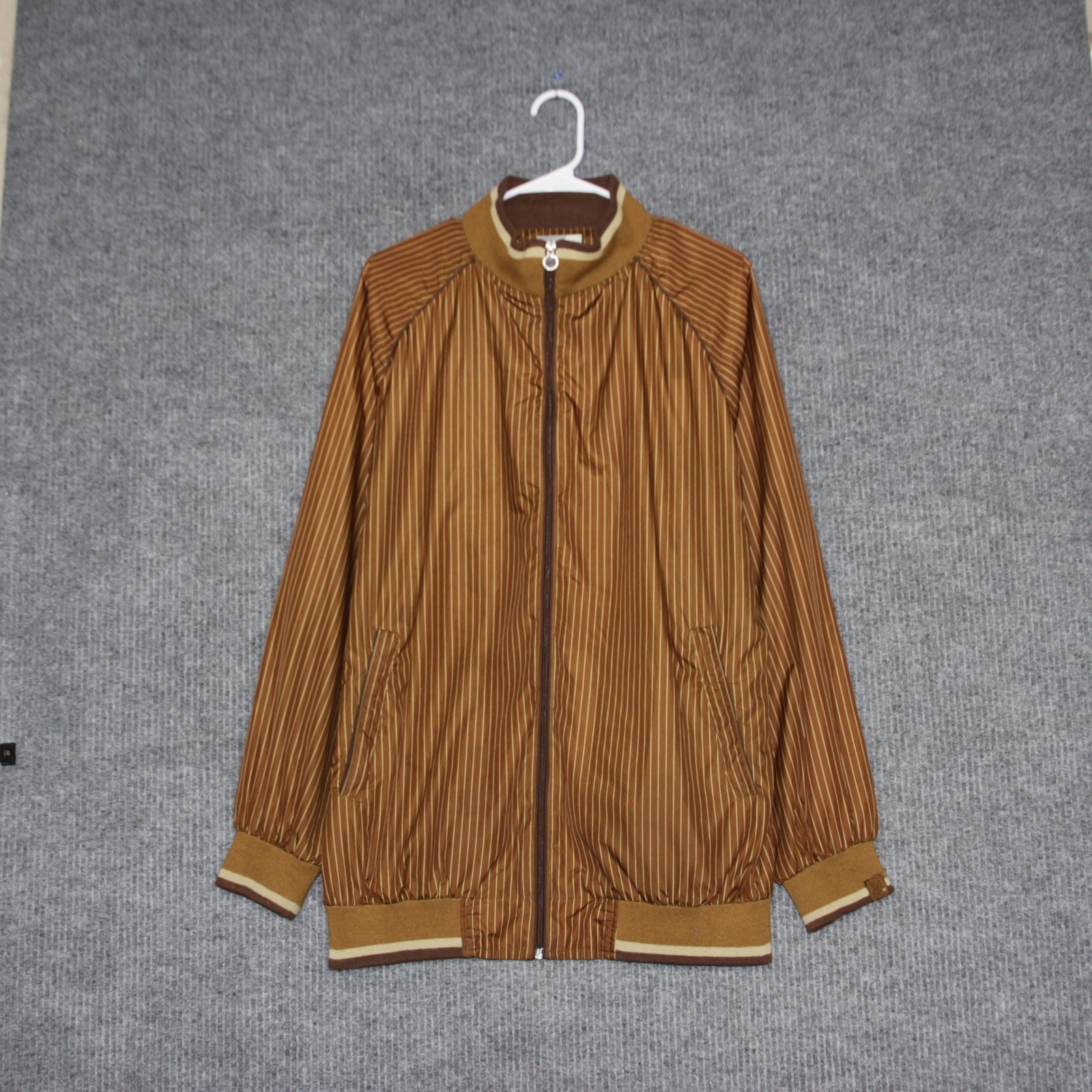 Vintage Y2K Track Jacket Mens M Brown Casual Stylish Hip Hop Y2K