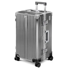 Large Aluminum Framed Suitcase Carry-On Luggage Travel Suitcase USB Port TSA