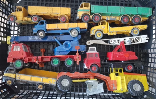 ORIGINAL VINTAGE DIECAST DINKY TOYS LORRY JOB LOT BEDFORD TRUCK CRANES etc