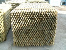 12 x 1.5m  MACHINED ROUND & POINTED TIMBER FENCE POSTS  50mm DIAMETER