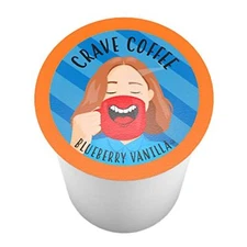 Crave Beverages Blueberry Vanilla Flavored Coffee Pods,Keurig 2.0 Brewers,40 Ct