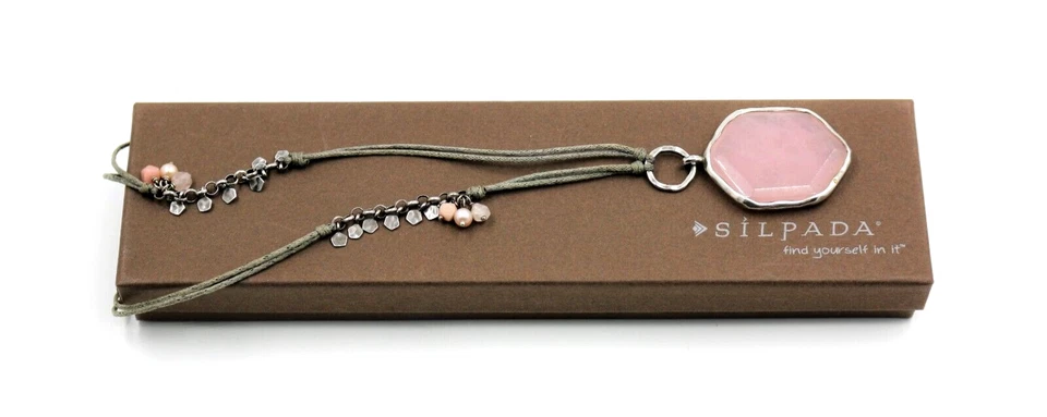 SILPADA N2190 Collar Cabaret Francés Plata de Ley Cuarzo Jabonera Perla