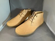 Apex Paige Womens Lace Up Suede Leather Ankle Boots A501W Size 9W Tan