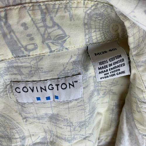 T-shirt Covington con bottoni uomo media M aerei casual bianca hawaiana - Foto 5 di 5