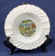 Great Smokey Mountains Decorative Ashtray Collectible Ceramic Gold Trim  5.5”