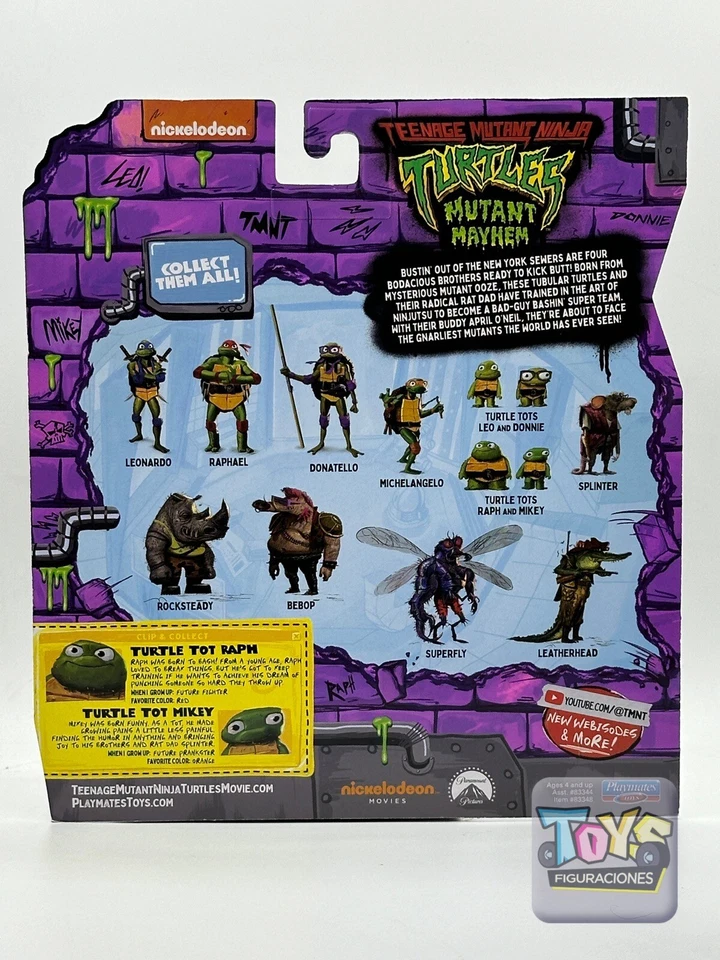 Playmates TMNT Teenage Ninja Turtles Mutant Mayhem Raph Mikey TOTS Exclusivo Foto 2 de 3