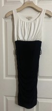 TWENTY ONE Women's Halter Black/White Dress. Medium. Made In USA.
