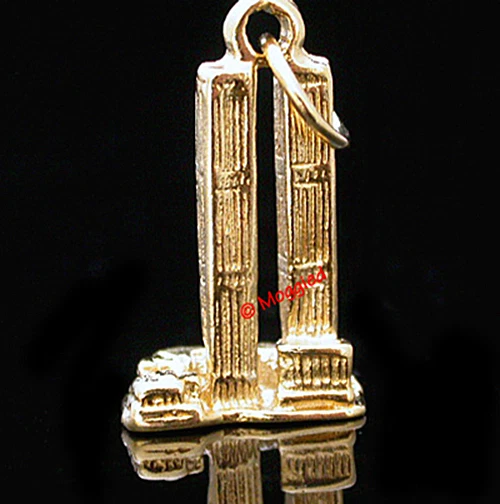 Dije/colgante en capas 3D 'TORRES GEMELAS' ORO 24k + GARANTÍA DE POR VIDA Foto 2 de 2