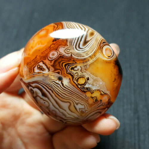 1* Natural Polished Silk Banded Lace Agate Crystal Sardonyx Carnelian Palm stone - Picture 1 of 7