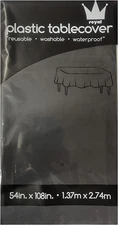 3 Pack Black, Rectangle Disposable Plastic Tablecloth for Picnic, Birthday, BBQ,