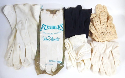 Vintage Lot Ladies Girls Women Dress Up Gloves Opera Van Raalte and More 6 Pairs