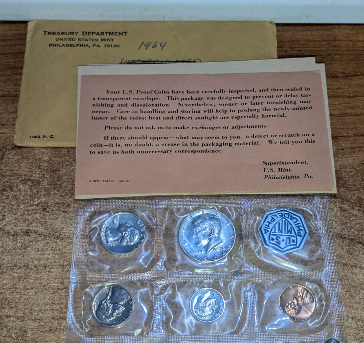 1964 US Mint Proof Set 5 Coins 90% Silver Flat Pack COMPLETE! | eBay