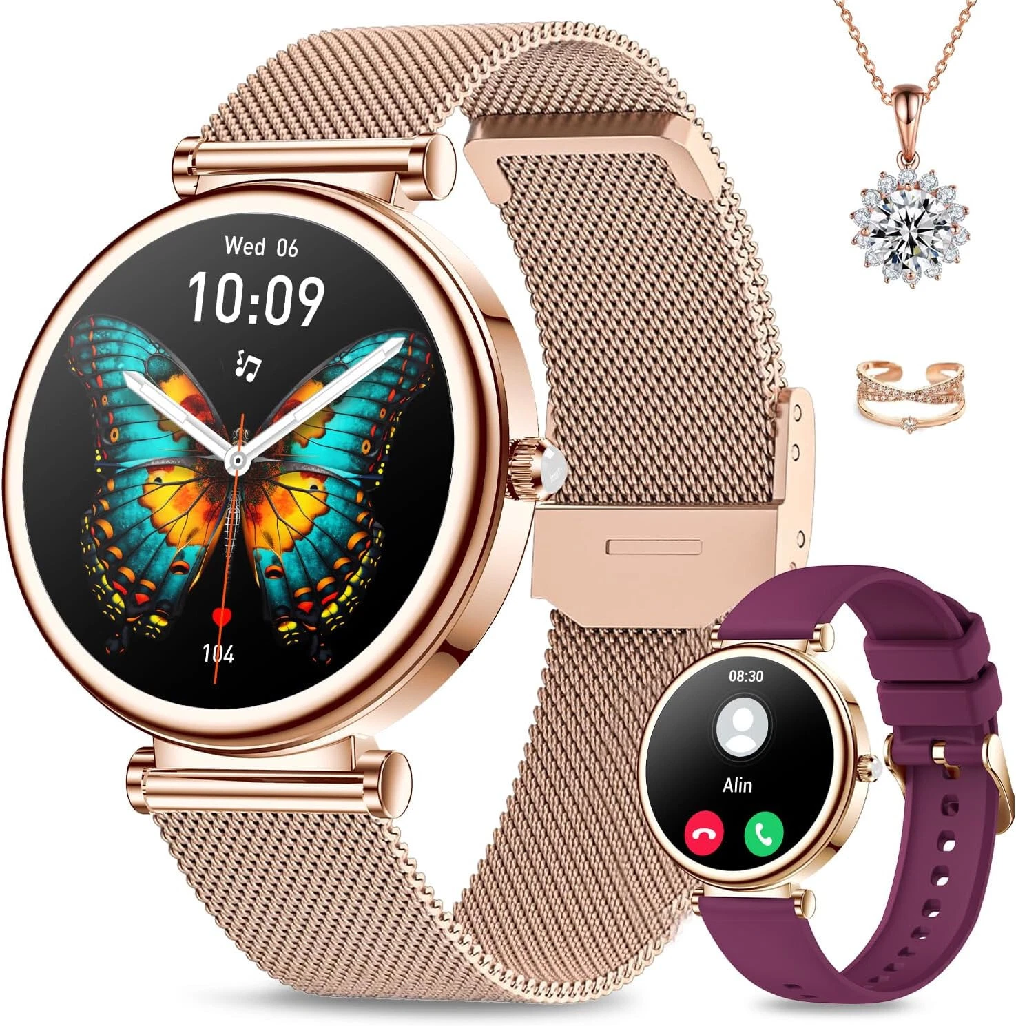 Smart Watch Ladies Women with Phone Function Wristwatch for iPhone Samsung Huawei