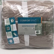 Comfort Spaces Kienna Quilt Mini Set 3 Piece  Stitched Pattern Queen Taupe